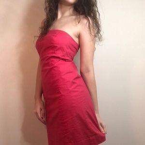Red tube top dress